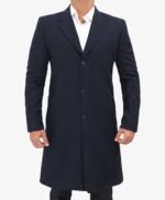 Paul Mens Dark Blue Long Wool Coat