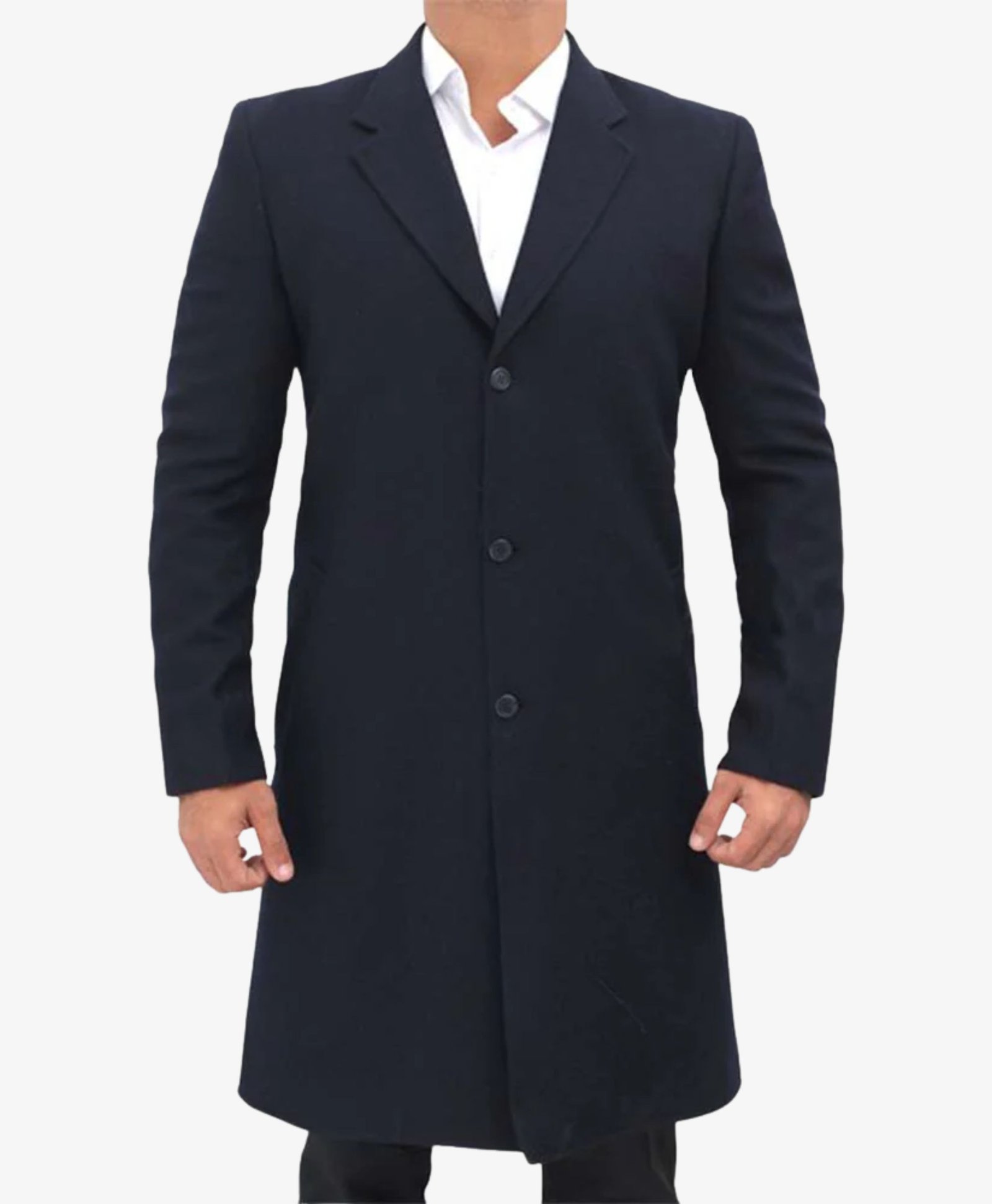 Paul Mens Dark Blue Long Wool Coat Paul Mens Dark Blue Long Wool Coat