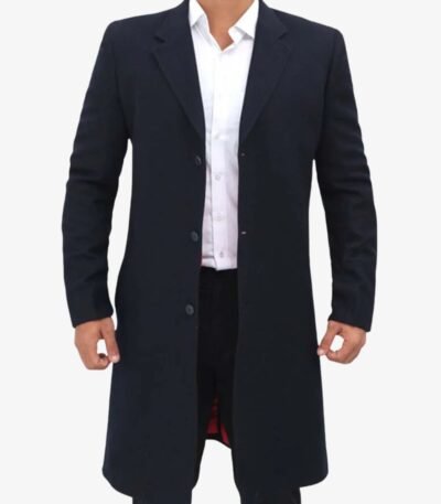 Paul Mens Dark Blue Long Wool Coat