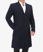 Paul Mens Dark Blue Long Wool Coat