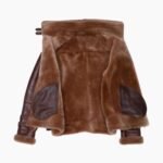 Phan's Brown Aviator Bomber Shearling Jacket With A Waist Belt