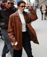 Premium Bella Hadid Leather Trench Coat