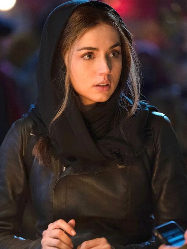 Premium Black Ghosted Ana de Armas 2023 Leather Jacket