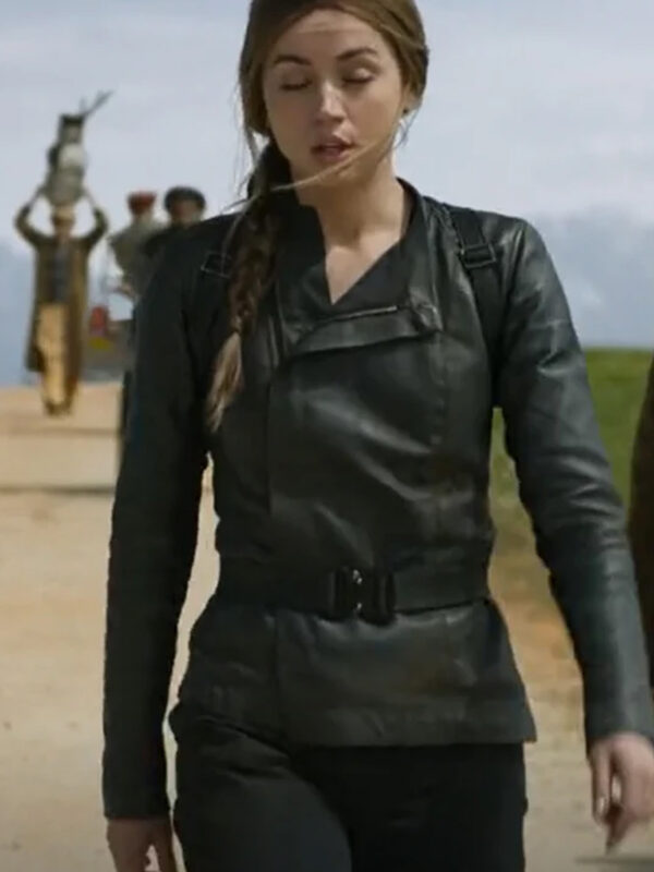 Premium Black Ghosted Ana de Armas 2023 Leather Jacket