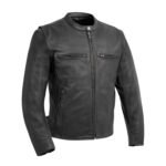 Premium Turbine Men's Motorcycle Perforated Leather Jacket