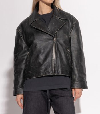 Premium Womens Black Vintage Leather Jacket