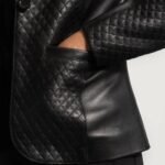 Quilted Black Leather Blazer