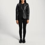 Quilted Black Leather Blazer