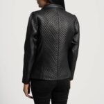 Quilted Black Leather Blazer