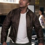 Rampage Dwayne Johnson Brown Style Leather Jacket