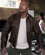 Rampage Dwayne Johnson Brown Style Leather Jacket