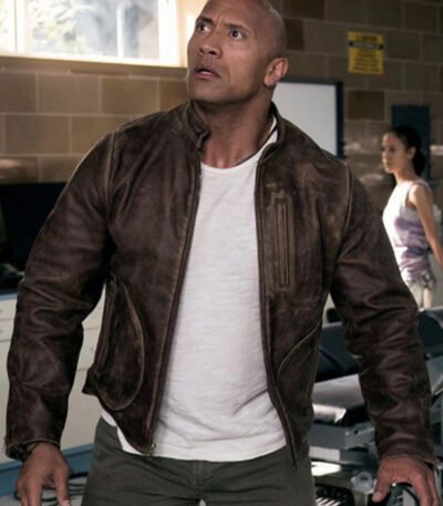 Rampage Dwayne Johnson Brown Style Leather Jacket