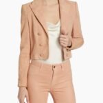 Real Suede Cropped Blazer For Women