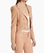 Real Suede Cropped Blazer For Women