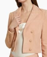 Real Suede Cropped Blazer For Women