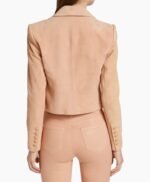 Real Suede Cropped Blazer For Women
