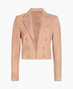 Real Suede Cropped Blazer For Women