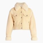 Real Suede Cropped Shearling Jacket For Women