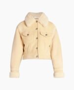 Real Suede Cropped Shearling Jacket For Women