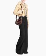 Real Suede Cropped Shearling Jacket For Women