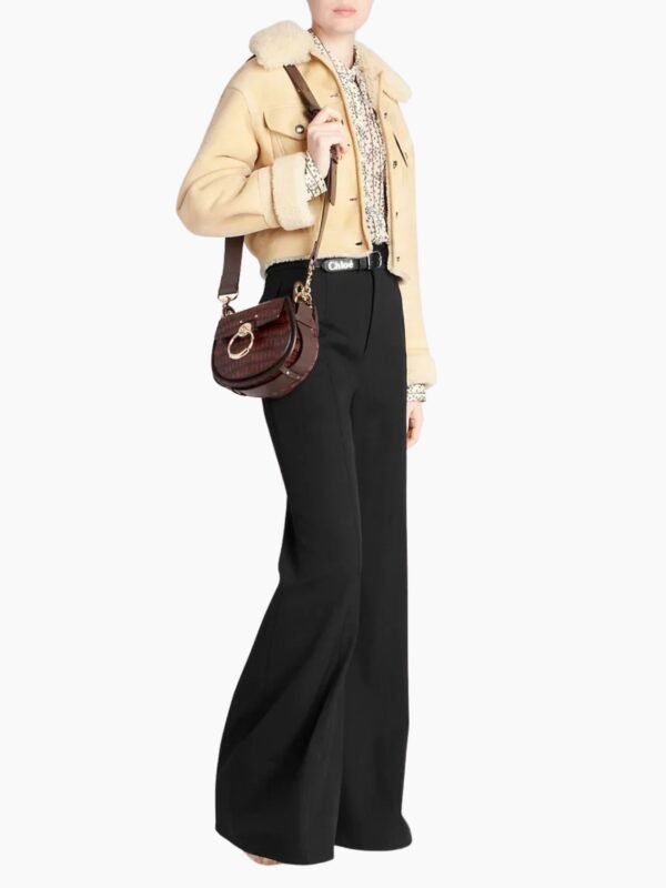 Real Suede Cropped Shearling Jacket For Women