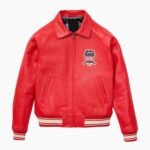 Red Avirex Icon Leather Jacket