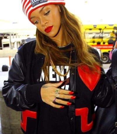 Red Heart Rihanna Leather Jacket
