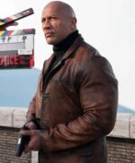 Red Notice Movie Dwayne Johnson Decant Leather Coat