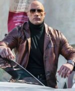 Red Notice Movie Dwayne Johnson Decant Leather Coat
