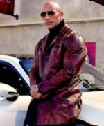 Red Notice Movie Dwayne Johnson Decant Leather Coat