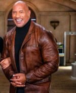 Red Notice Movie Dwayne Johnson Decant Leather Coat