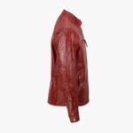 Red Vintage Biker Leather Jacket