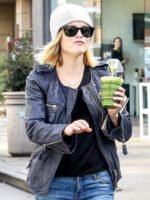 Reese Witherspoon Black Leather Jacket