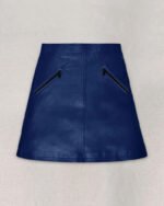 Rich Blue Emilia Clarke Leather Skirt
