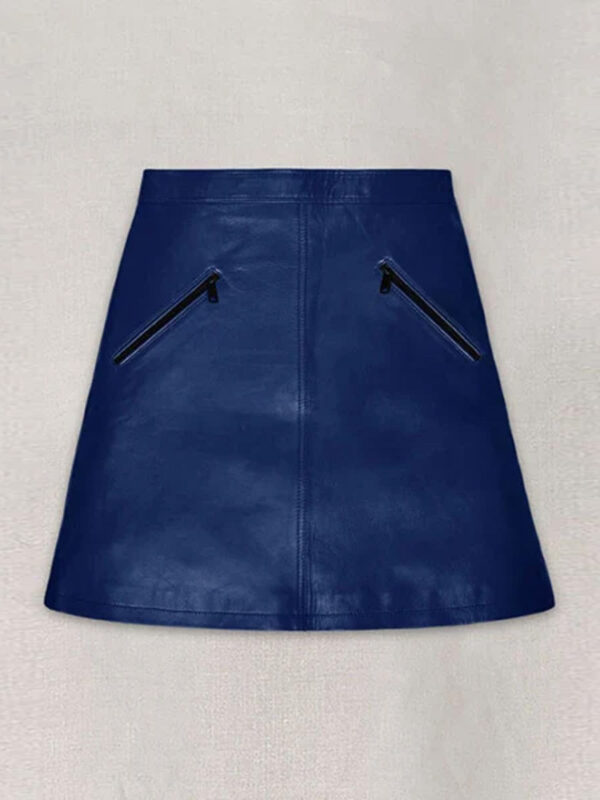 Rich Blue Emilia Clarke Leather Skirt