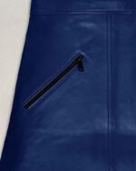 Rich Blue Emilia Clarke Leather Skirt