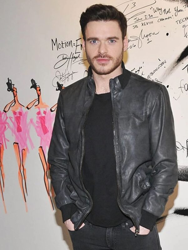 Richard Madden Style Leather Jacket For Men