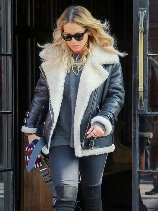 Rita Ora Leather Jacket Real Leather And Faux Fur Jacket
