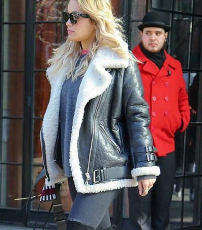 Rita Ora Leather Jacket Real Leather And Faux Fur Jacket