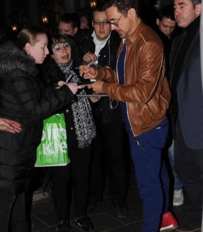 Robert Downey Jr.Men Celebrity Leather Jacket