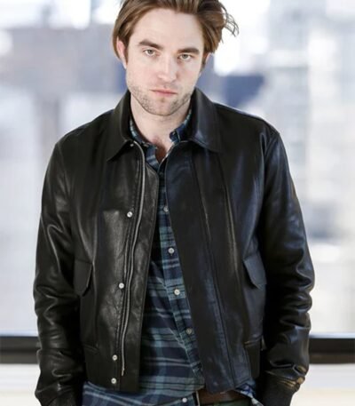 Robert Pattinson Black Leather Jacket