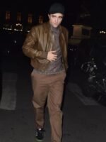 Robert Pattinson Brown Leather Jacket