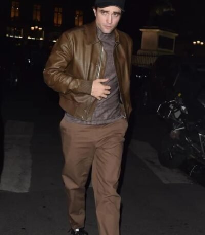 Robert Pattinson Brown Leather Jacket