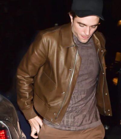 Robert Pattinson Brown Leather Jacket