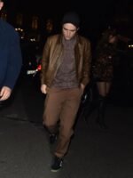 Robert Pattinson Brown Leather Jacket