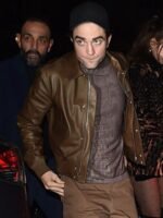 Robert Pattinson Brown Leather Jacket