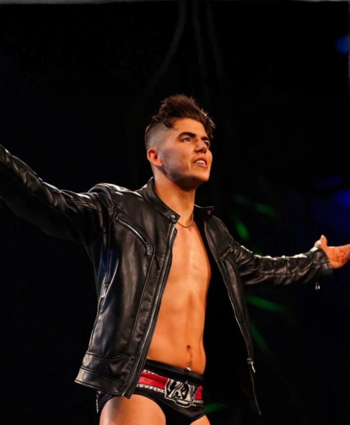 Sammy Guevara Black Leather Jacket on AEW
