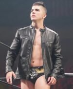 Sammy Guevara Black Leather Jacket on AEW
