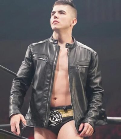 Sammy Guevara Black Leather Jacket on AEW
