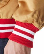 San Francisco 49Ers NFL Beige Satin Bomber Jacket